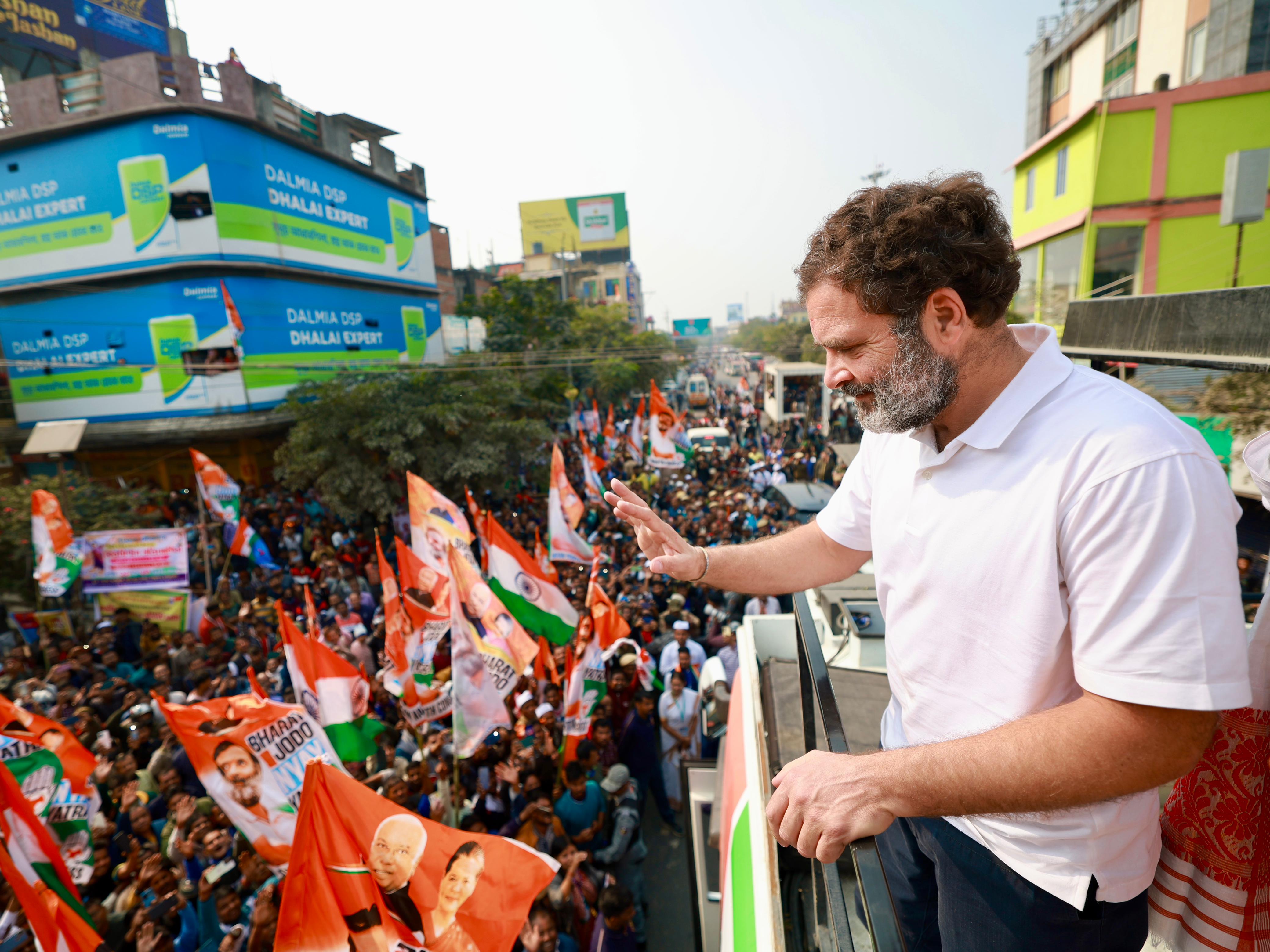 Rahul Gandhi Amidst Huge Gathering Of Yatris
