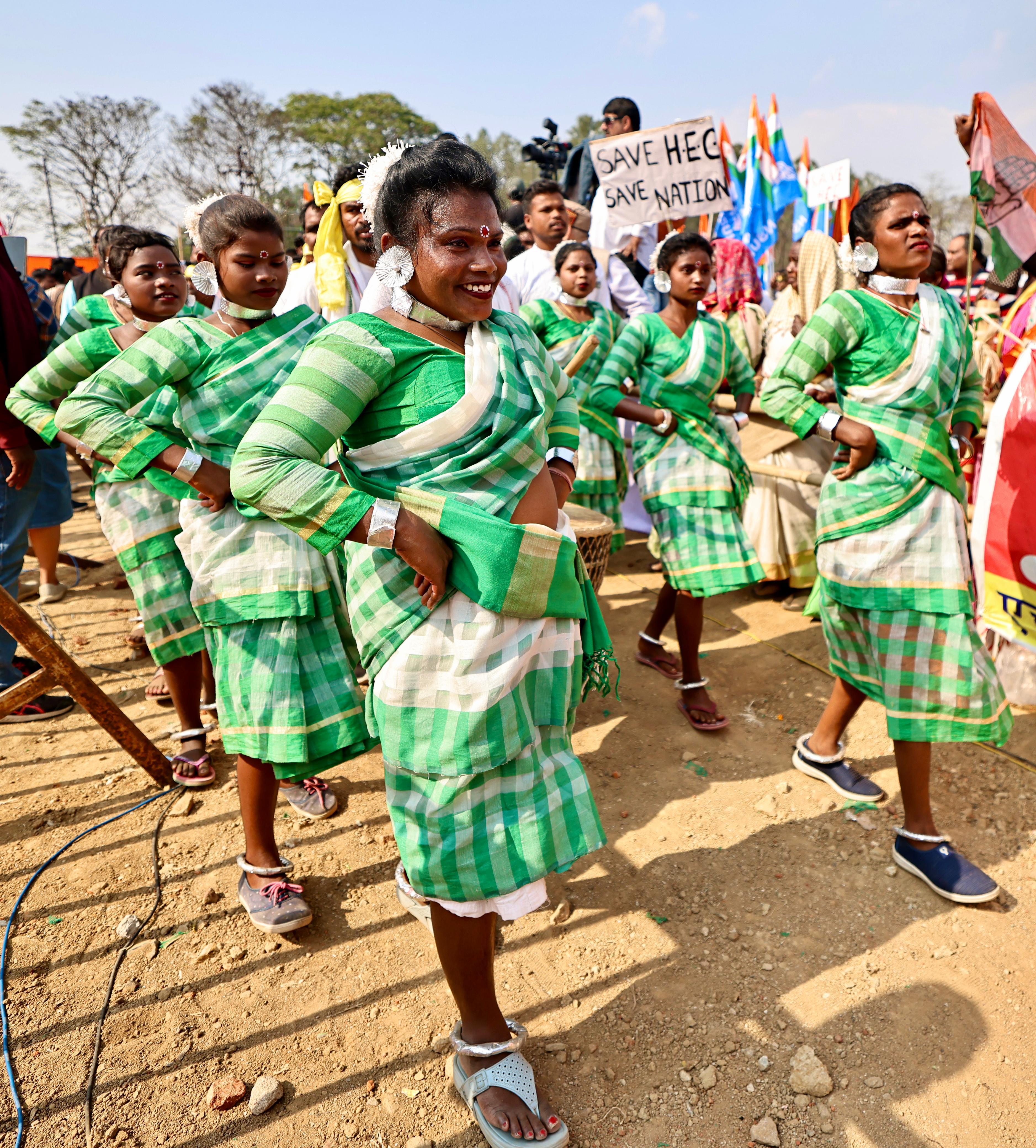 Tribal Dancers In Bharat Jodo Nyay Yatra