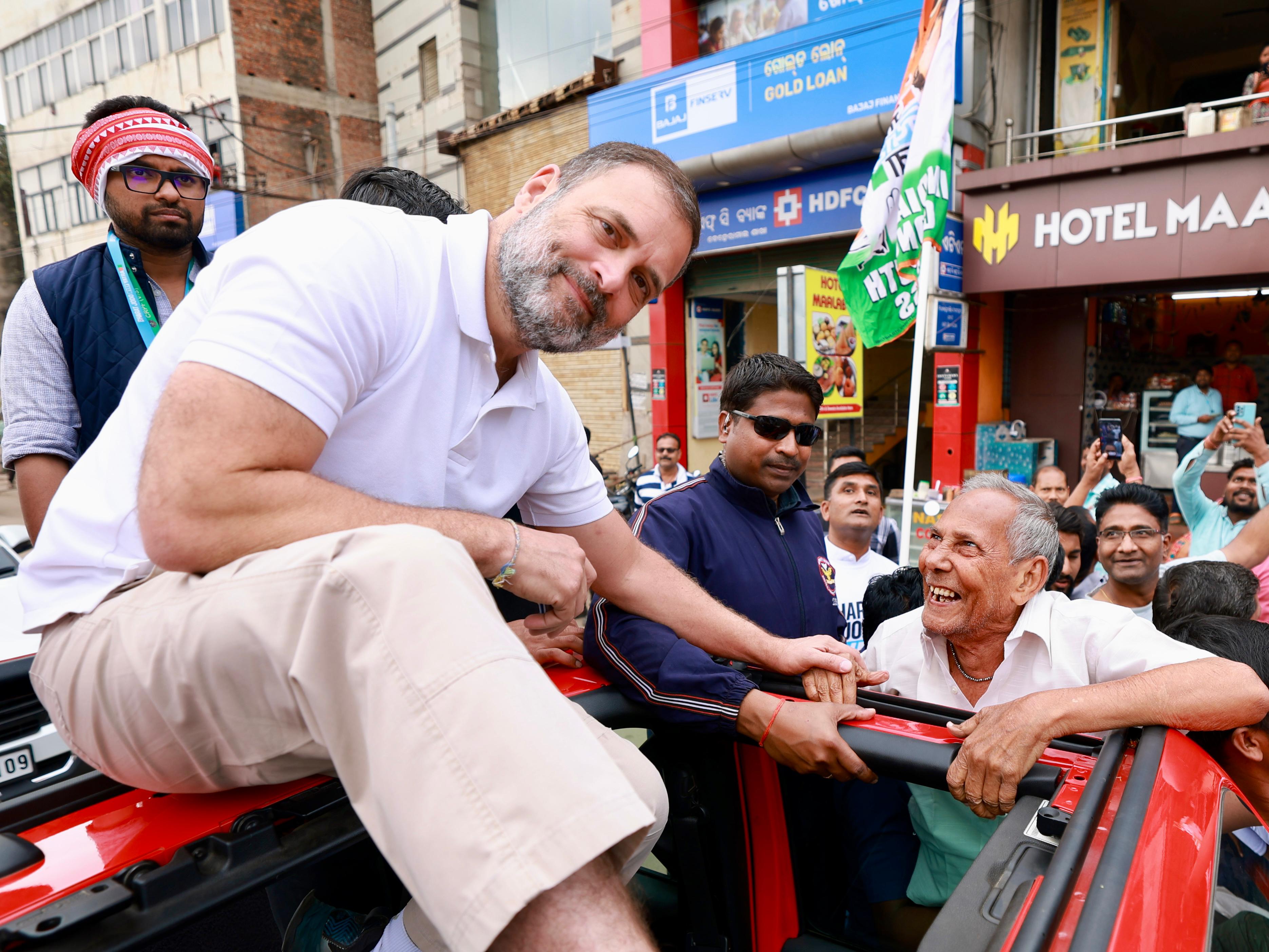 Rahul Gandhi With A Senior Citizen In Bharat Jodo Nyay Yatra