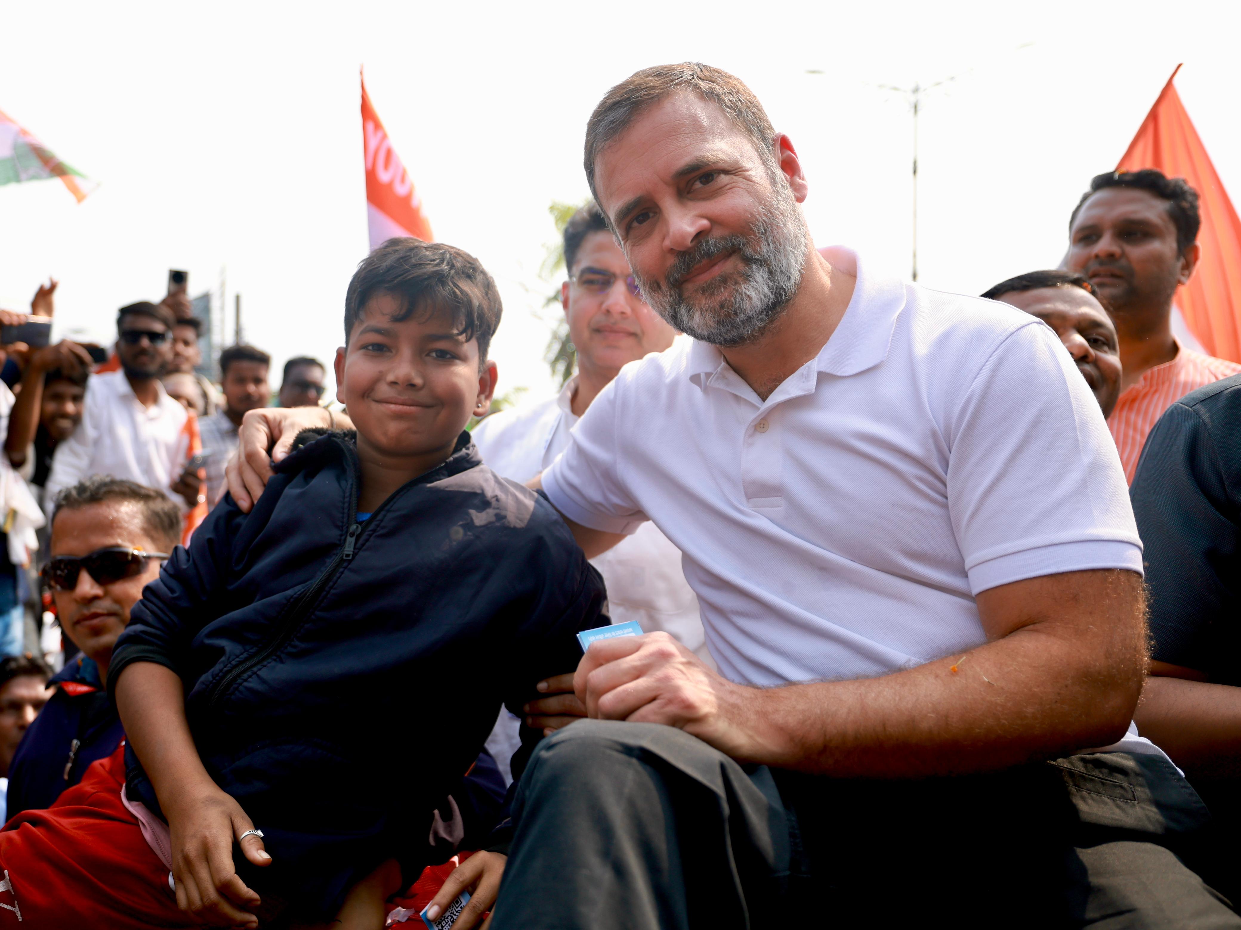 A Young Kid With Rahul Gandhi