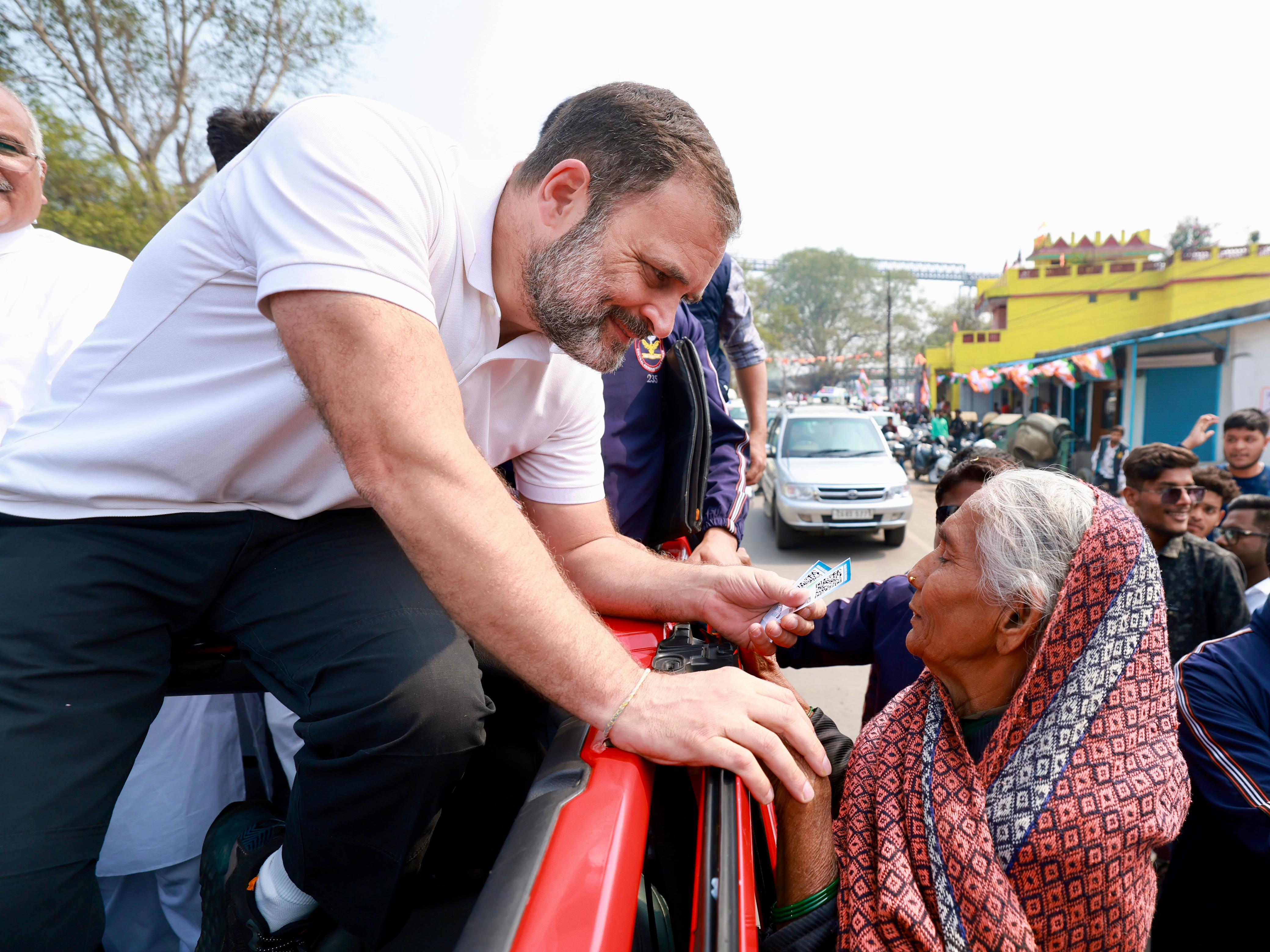 A Senior Citizen With Rahul Gandhi