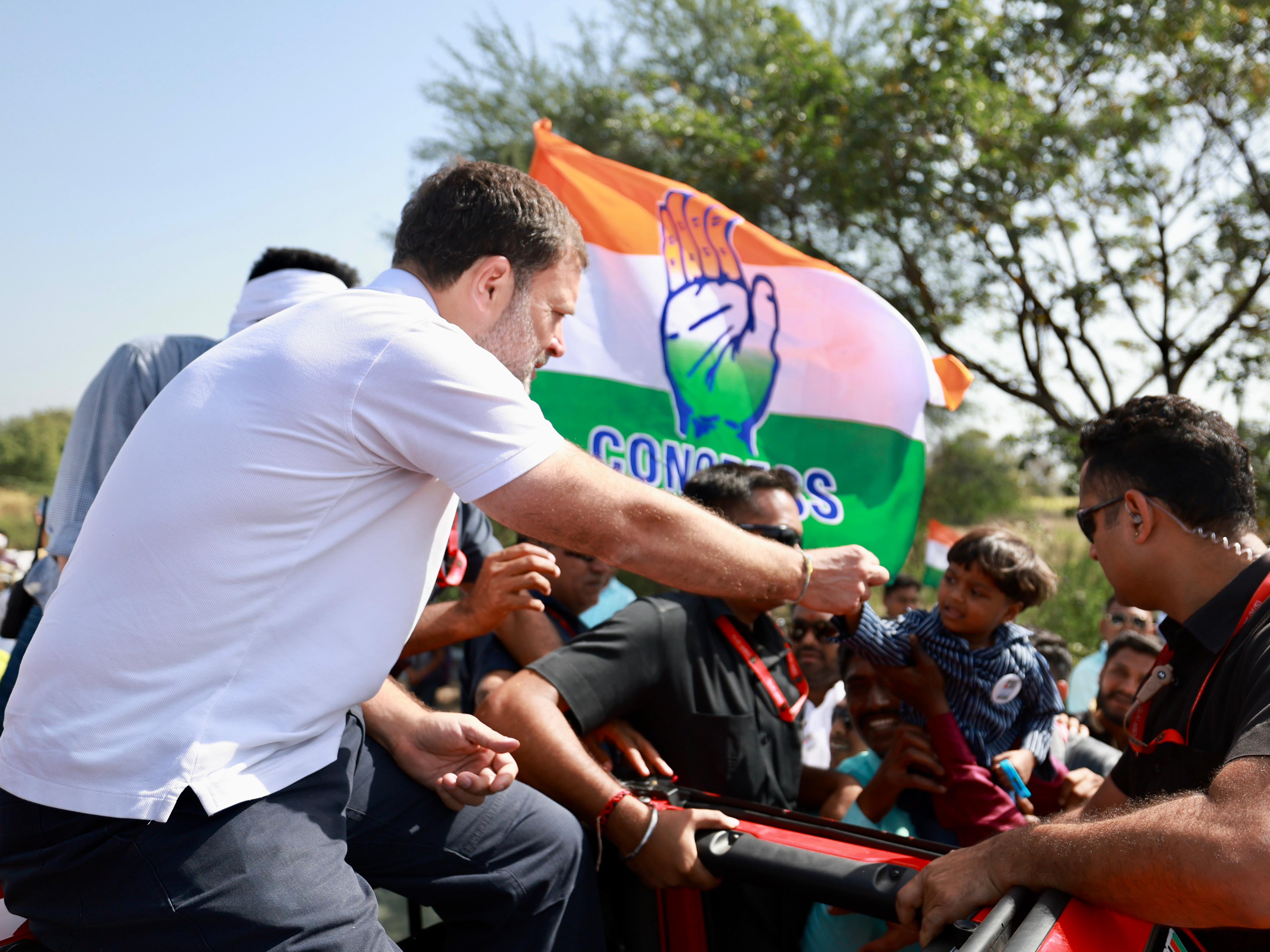 Rahul Gandhi With The Youngest Nyay Yoddha In Nyay Yatra