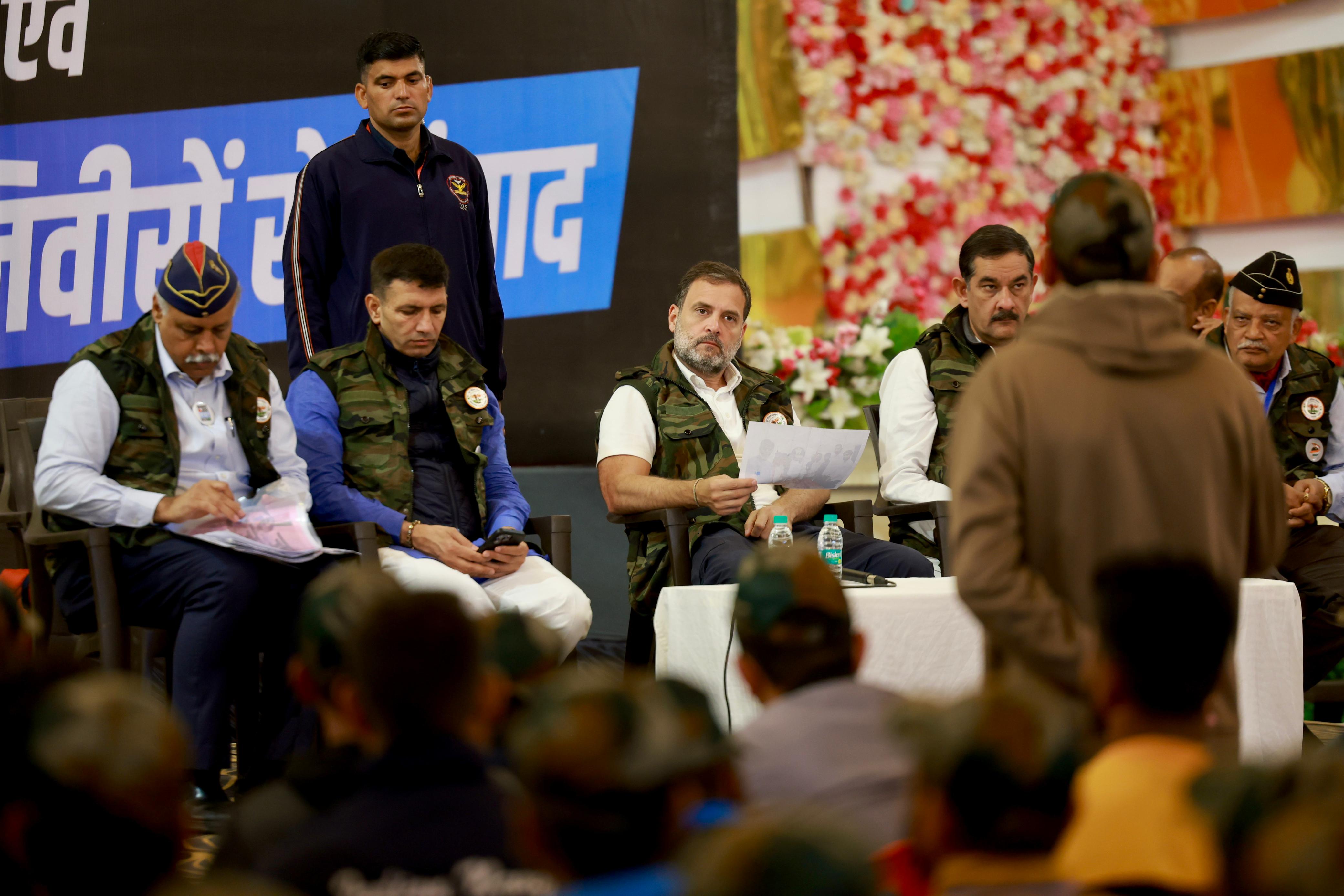 Rahul Gandhi In Meeting With Agniveers In Bharat Jodo Nyay Yatra